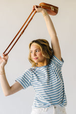 The Nolan Striped Tee in Powder Blue