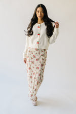 The Samira Floral Maxi Skirt in Cream