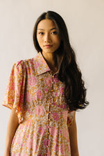 The Robbi Floral Patterned Button Maxi Dress in Vintage Rose