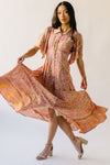 The Robbi Floral Patterned Button Maxi Dress in Vintage Rose