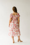 The Guerra Floral Midi Dress in Red