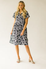 The Enright Collared Floral Dress in Black