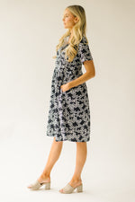 The Enright Collared Floral Dress in Black