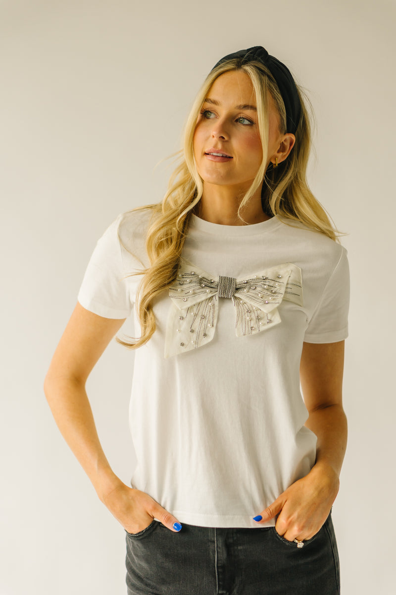 The 3-D Bow Tee in White