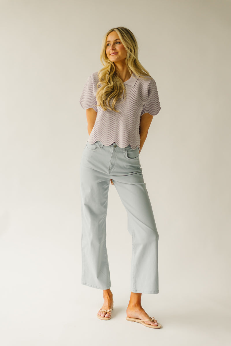 The Workman Scalloped Detail Blouse in Lavender