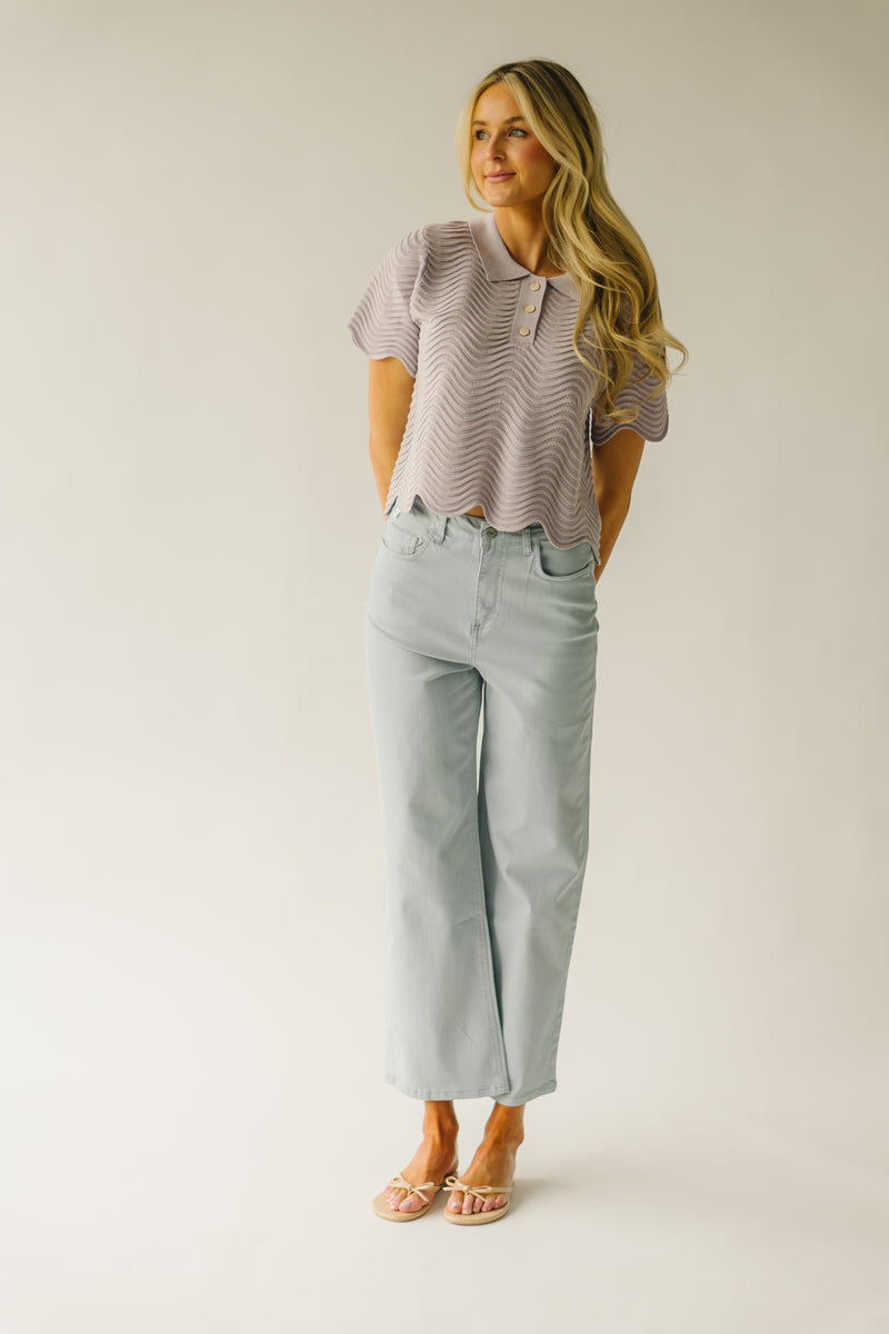 The Workman Scalloped Detail Blouse in Lavender