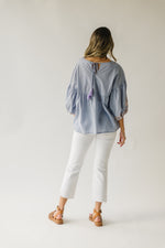 The Bindi Embroidered Blouse in Light Blue