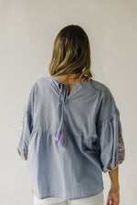 The Bindi Embroidered Blouse in Light Blue