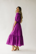 The Tandie Eyelet Detail Midi Dress in Magenta