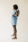 The Velzy V-Neck Romper in Blue