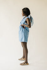 The Velzy V-Neck Romper in Blue