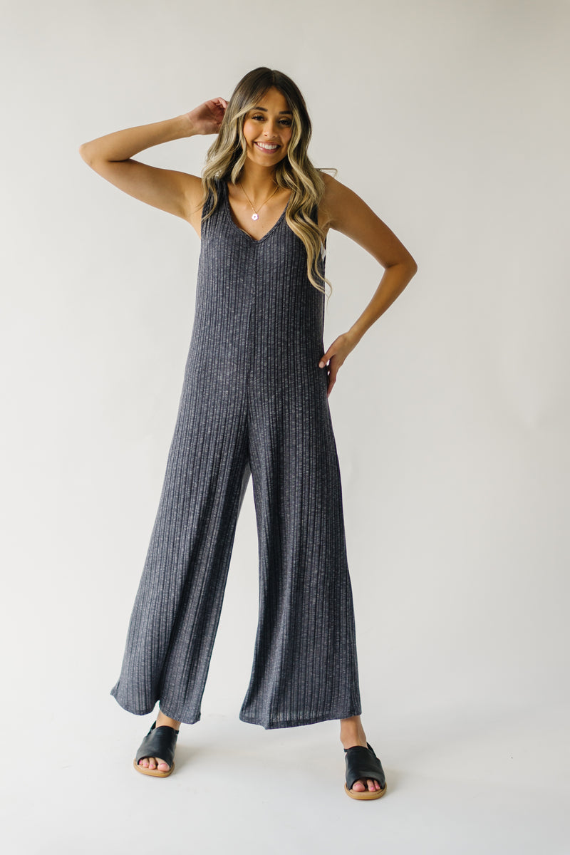 The Lincoln Tank Jumpsuit in Charcoal