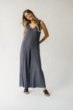 The Lincoln Tank Jumpsuit in Charcoal