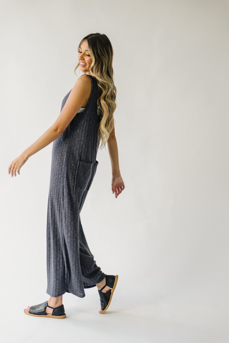 The Lincoln Tank Jumpsuit in Charcoal