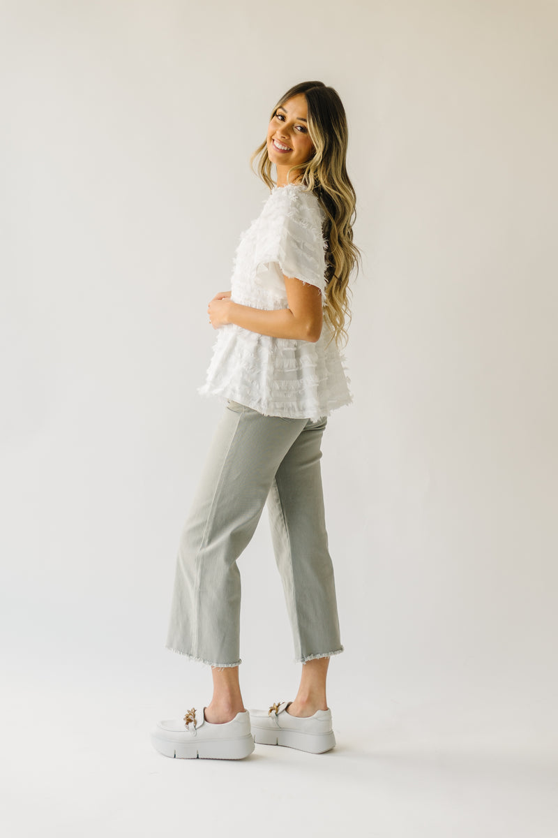 The Leona Textured Blouse in Ivory