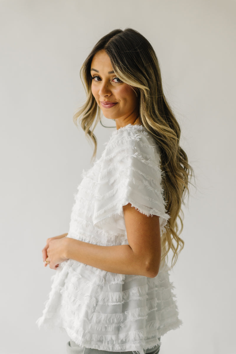 The Leona Textured Blouse in Ivory