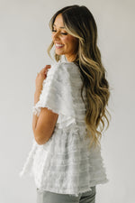 The Leona Textured Blouse in Ivory