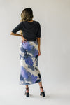 The Ozette Satin Skirt in Purple Abstract