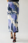 The Ozette Satin Skirt in Purple Abstract