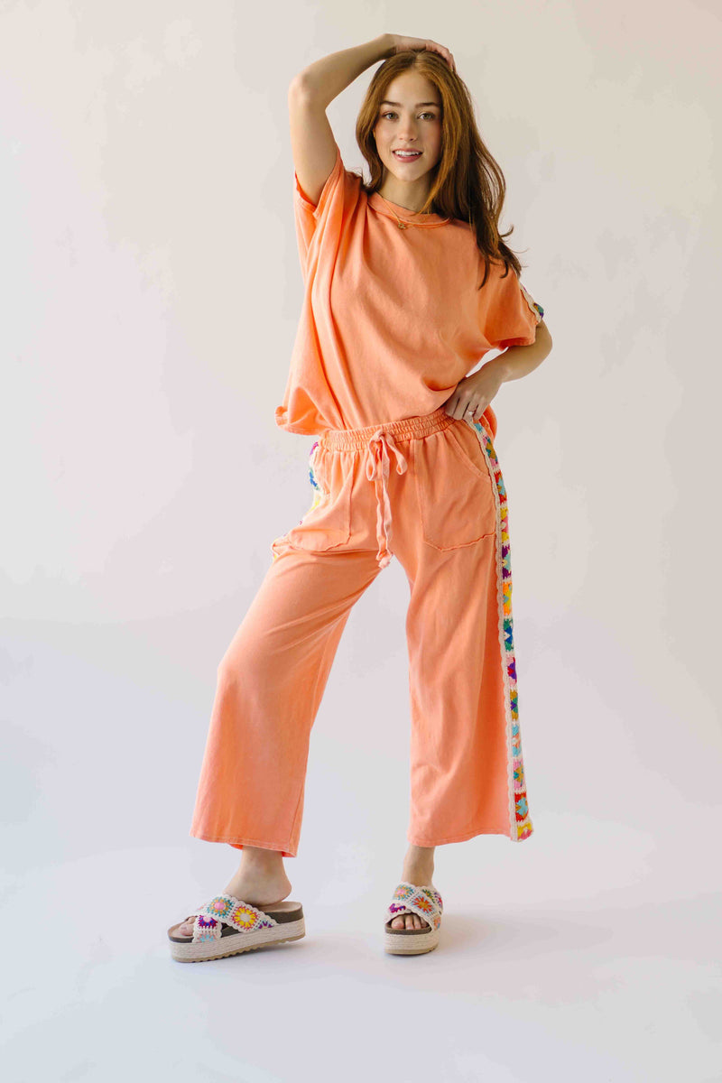 The Sally Crochet Detail Top in Papaya