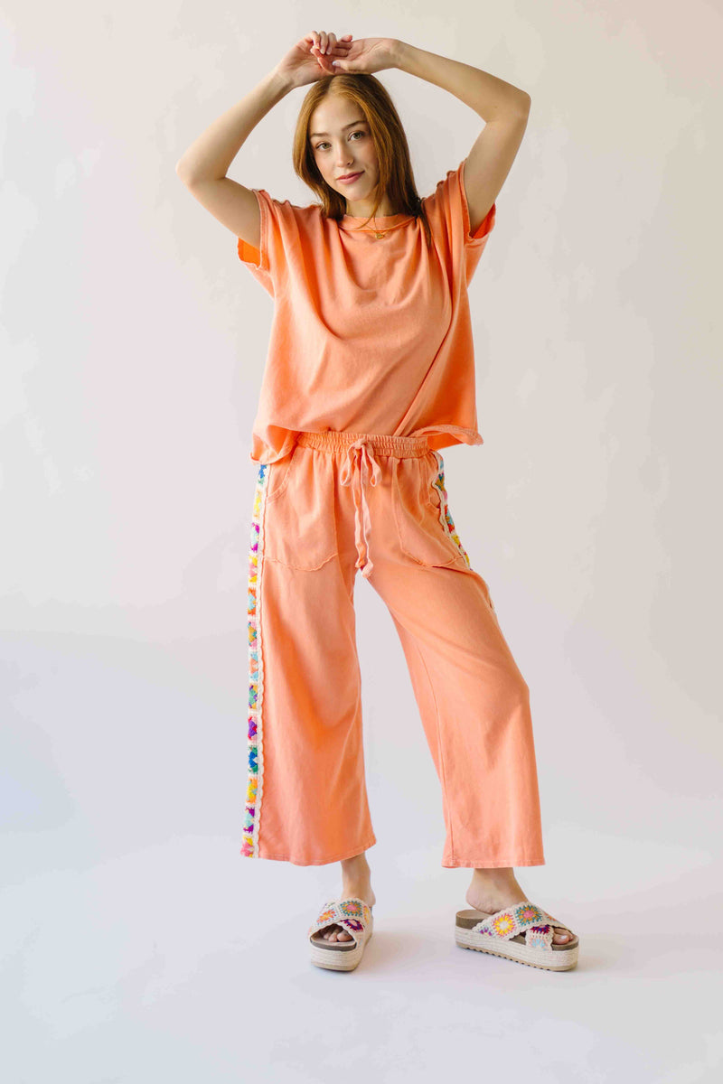 The Sally Crochet Detail Top in Papaya