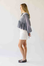 The Ritola Collared Blouse in Black Plaid