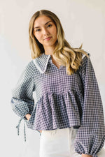 The Ritola Collared Blouse in Black Plaid