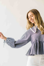 The Ritola Collared Blouse in Black Plaid