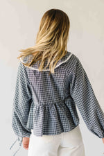 The Ritola Collared Blouse in Black Plaid