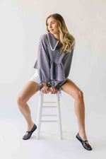 The Ritola Collared Blouse in Black Plaid