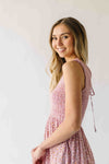 The Desiree Patterned Maxi Dress in Dusty Pink