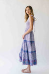 The Desiree Patterned Maxi Dress in Dusty Indigo