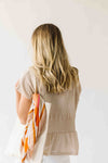 The Alvey Smocked Detail Blouse in Light Beige