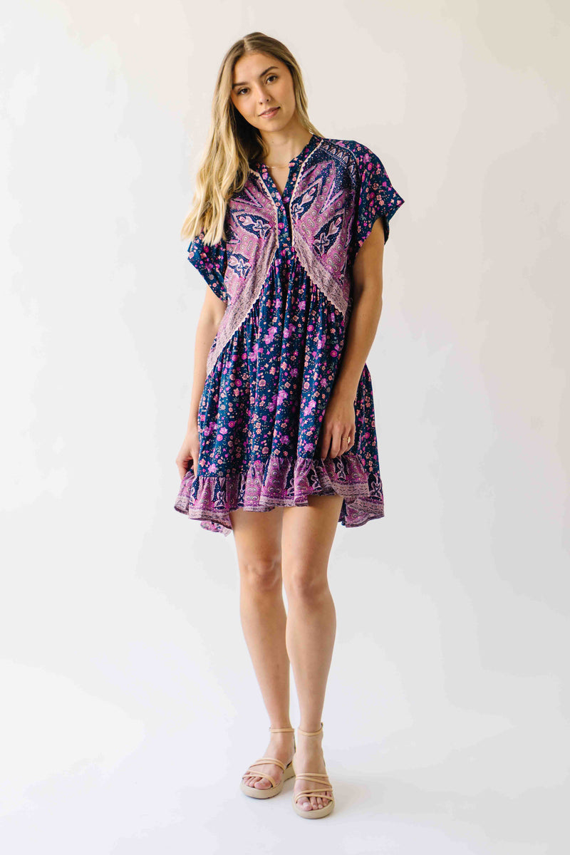 The Kinney Patterned Dress in Wild Berry