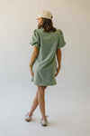 The Frankle Bubble Sleeve Dress in Sage