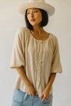 The Stovall Waffle Textured Blouse in Cream