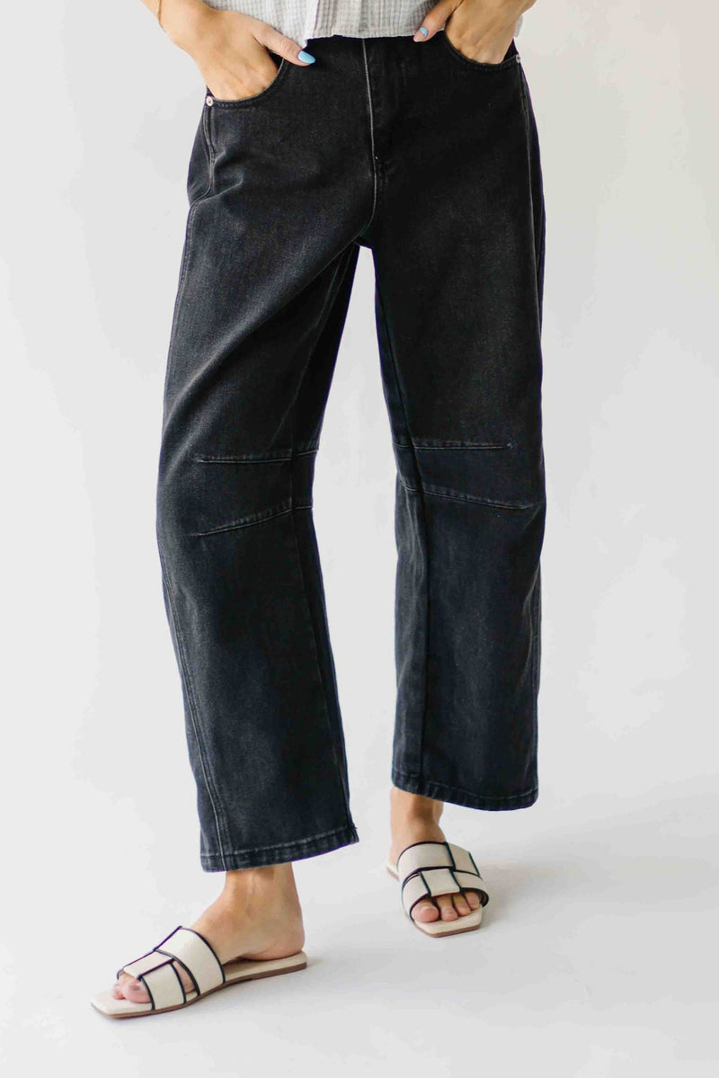 The Annie Slouchy Barrel Jean in Black
