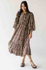 The Sunderman Leopard Midi Dress in Taupe