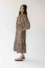 The Sunderman Leopard Midi Dress in Taupe