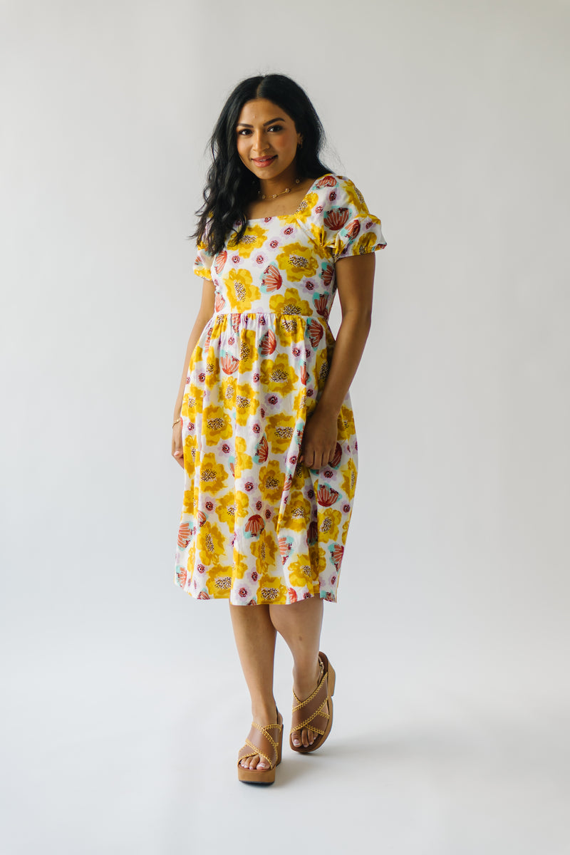The Gilligan Floral Babydoll Dress in Mustard