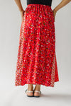 The Kistler Floral Maxi Skirt in Red