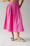 The Slosberg Pleated Midi Skirt in Pink