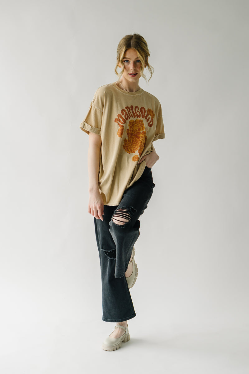 The October Marigold Graphic Tee in Sand