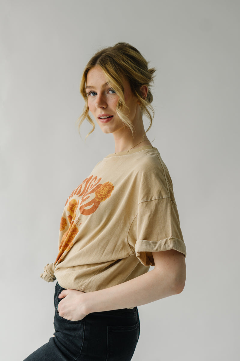 The October Marigold Graphic Tee in Sand