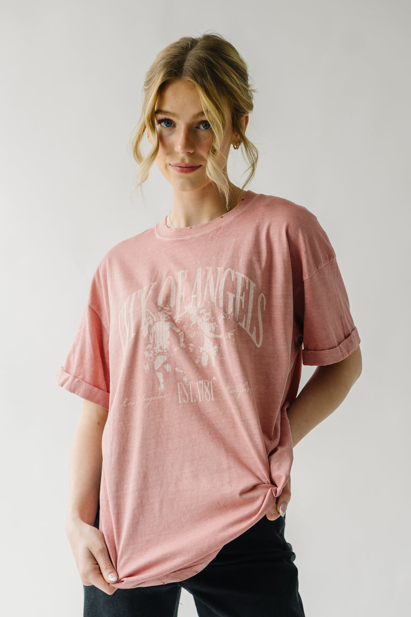 The City of Angels Graphic Tee in Dusty Pink