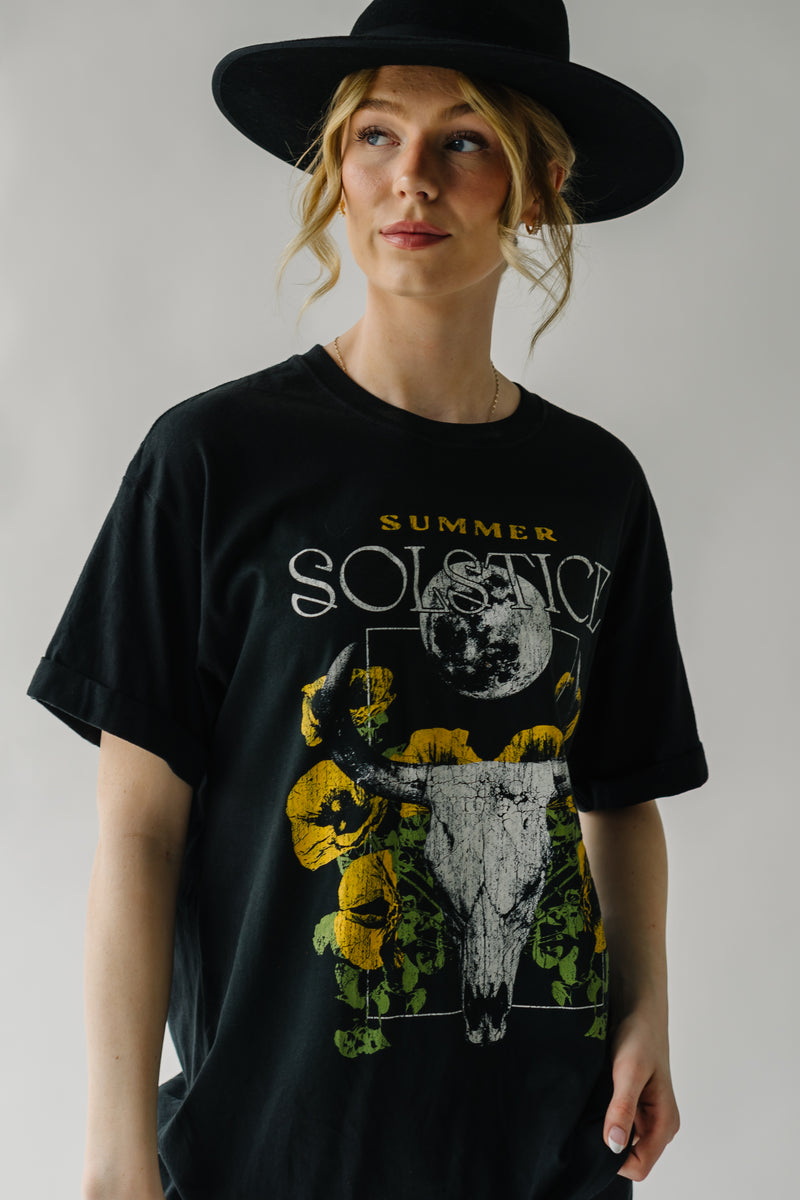 The Summer Solstice Graphic Tee in Faded Black