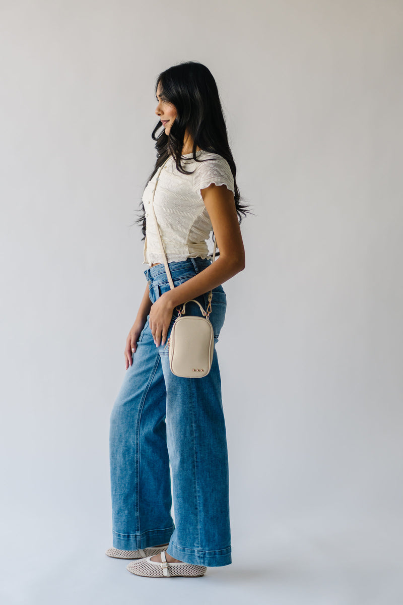 The Waldner Textured Button-Up Blouse in Cream