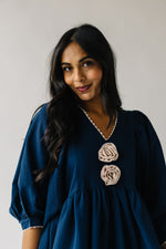 The Kunz Rosette Detail Dress in Navy