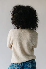 The Scarpo Short Sleeved Textured Sweater in Cream
