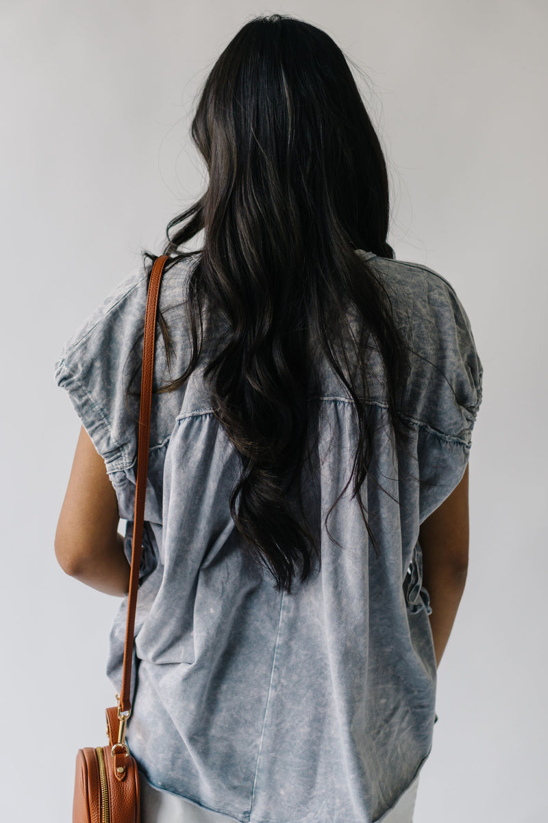 The Mayhew Mineral Washed Blouse in Grey